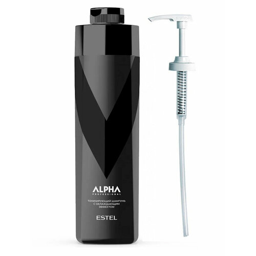 ESTEL Тонизирующий шампунь для волос с охлаждающим эффектом ALPHA PRO, 1000 мл + дозатор estel шампунь alpha homme с охлаждающим эффектом для волос и тела 250 мл