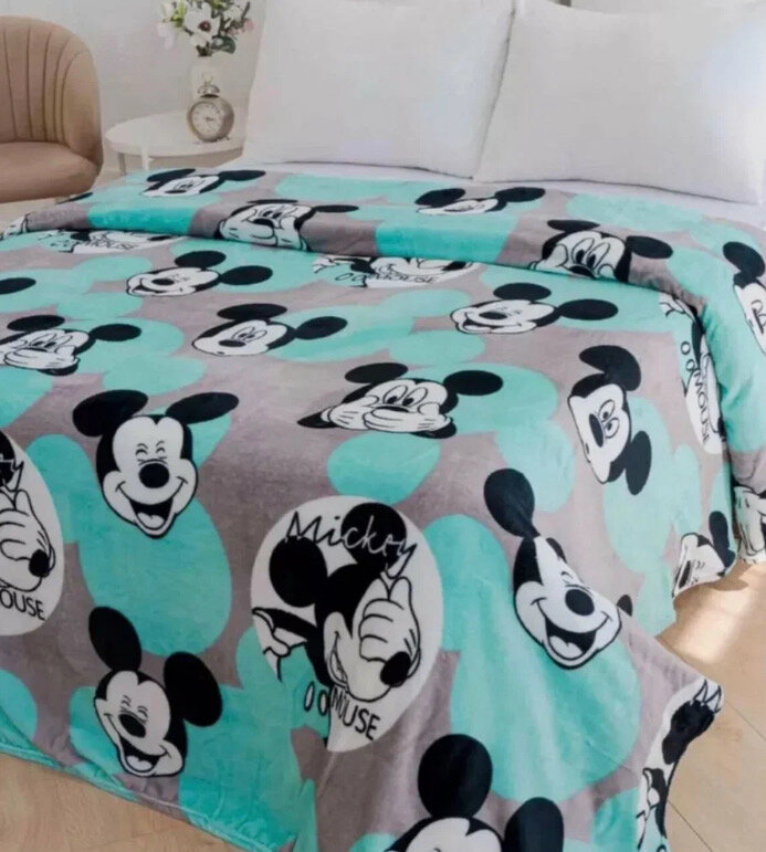 фото Плед 2-спальный 180х200, плед Микки Маус, плед флисовый