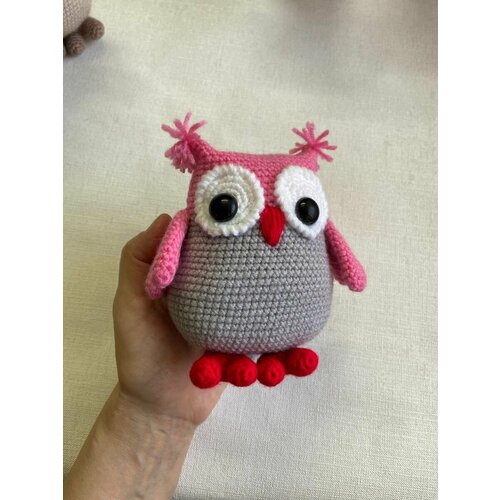 Сова мягкая плюшевая вязаная крючком игрушка 1056₽
