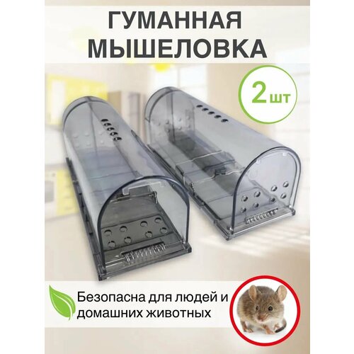 Мышеловка для мышей гуманная, 2 шт серая серый