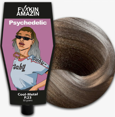 23 пигмент PSYCHEDELIC для волос Серебристый металлик 80 гр FVXKIN AMAZIN Факин Эмэзин