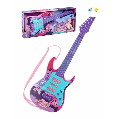Гитара 4-струнная 57 см свет звук бирюзово-сиреневая 50305030-2 1895₽
