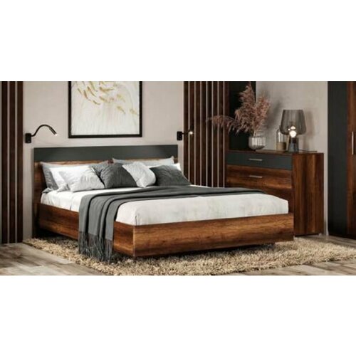 Двуспальная кровать 160х200 Джолин Графит софтДуб Каньон 20188₽