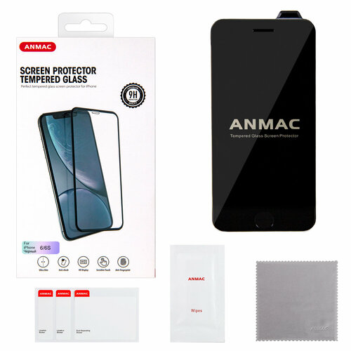 Защитное стекло iPhone 6 3D ANMAC черное усиленное модуль в наборе для iphone 6 zeepdeep экран черный защитное стекло набор инструментов