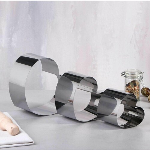 Набор форм для выпечки и выкладки Сердце 15 х 15 х 85 см 3 шт 991₽