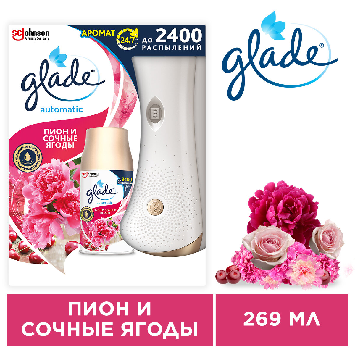 Автоматический освежитель воздуха Glade Automatic Пион и сочные ягоды 269мл Арнест - фото №20