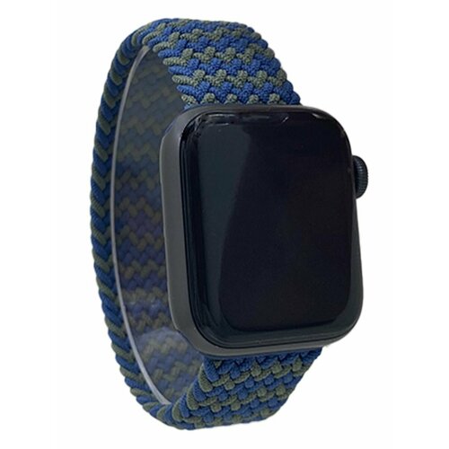 Нейлоновый ремешок для Apple Watch 1-9 / SE (38/40/41 мм), без застежки, сине-зеленый, размер M