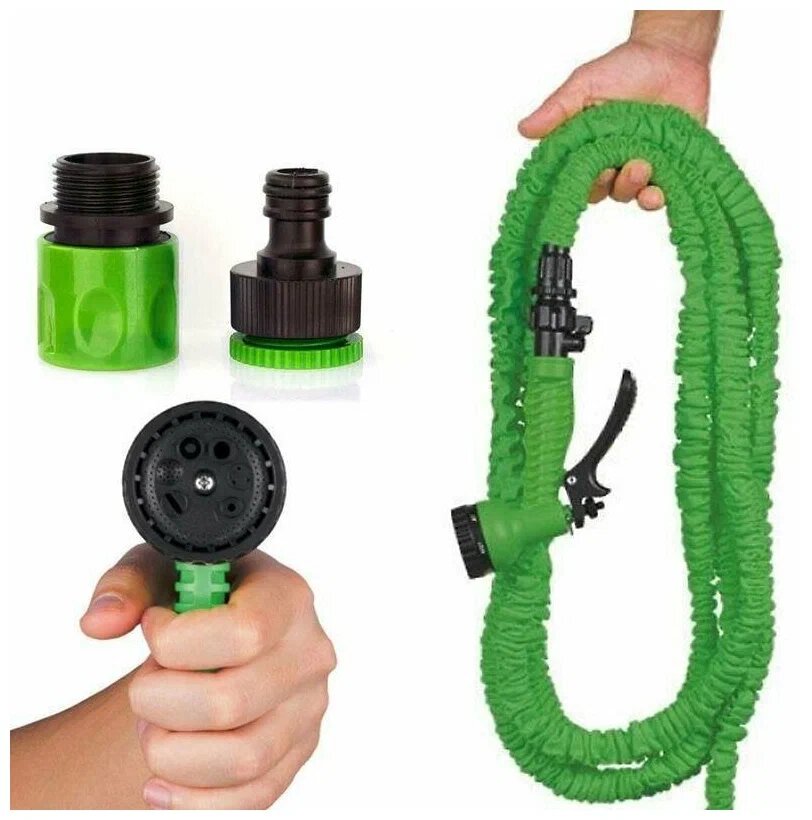 Поливочный шланг Magic Hoses растягивающийся, 22 м, 3 слоя, 1 упаковка — фото 1