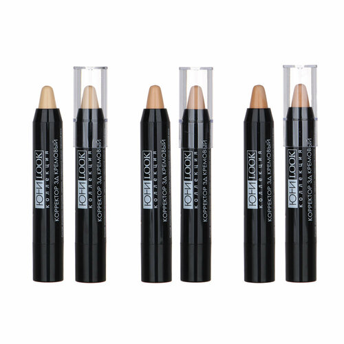 ЮНИLOOK Корректор 3Д кремовый для лица в стике 27г 3 тона КК-21 12 штук 1858₽