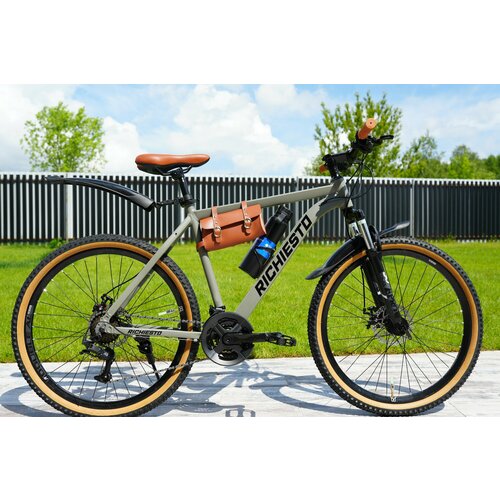 Велосипед горный Richiesto 26 Алюминиевая рама Спортивный Для активного отдыха модель 2024 года зеленый с коричневым 25900₽