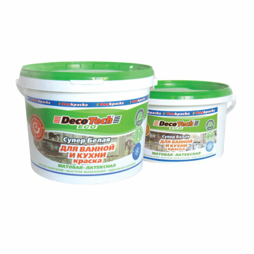 Краска вэ DecoTech Eco для ванной и кухни 13кг 2253₽