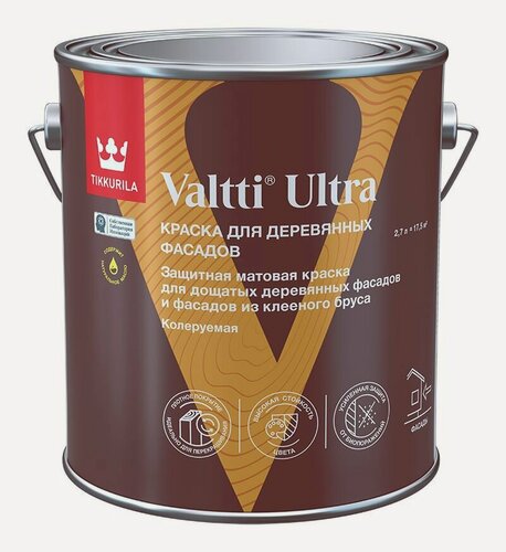 Изображение товара Краска Tikkurila VALTTI ULTRA для деревянных фасадов A матовая 2,7л
