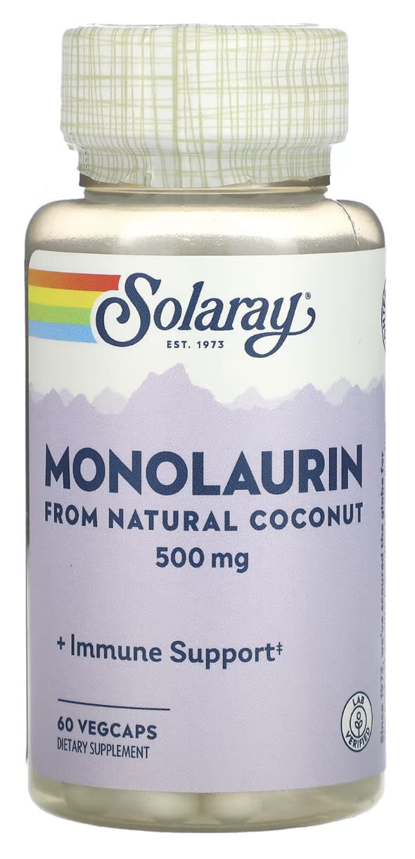 Solaray Monolaurin, Монолаурин 500 мг 60 капсул