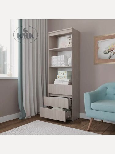 Изображение товара Шкаф-пенал КМЗ, для хранения, современный дизайн, ЛДСП, цвет ясень шимо светлый