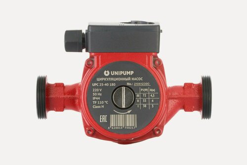 Изображение товара Насос циркуляционный для отопления UNIPUMP UPC 25-60 180 (93 Вт) (1), для перекачивания рабочих жидкостей в системах отопления