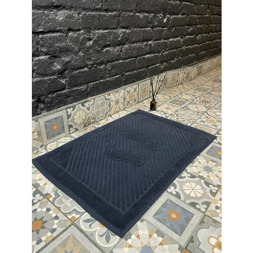 Полотенце-коврик махровое для ног TM TEXTILE 50x70 черный7, 1шт, плотность 700