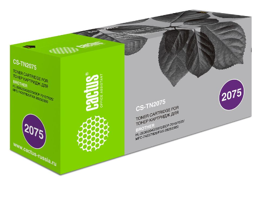 Картридж лазерный Cactus CS-TN2075 черный (2500стр.) для Brother DCP-7010/7010R/7020/7025/7025R/FAX-