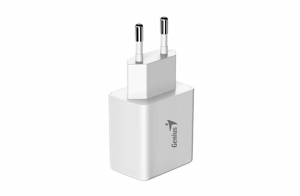 Зарядное устройство сетевое Genius 32590005400 20Вт, порт USB-C и порт USB-A, белый - фото №1