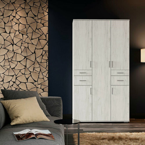 Изображение товара Шкаф распашной нельсон ШК 02 120х220х50 см, дуб крафт белый/дуб крафт белый