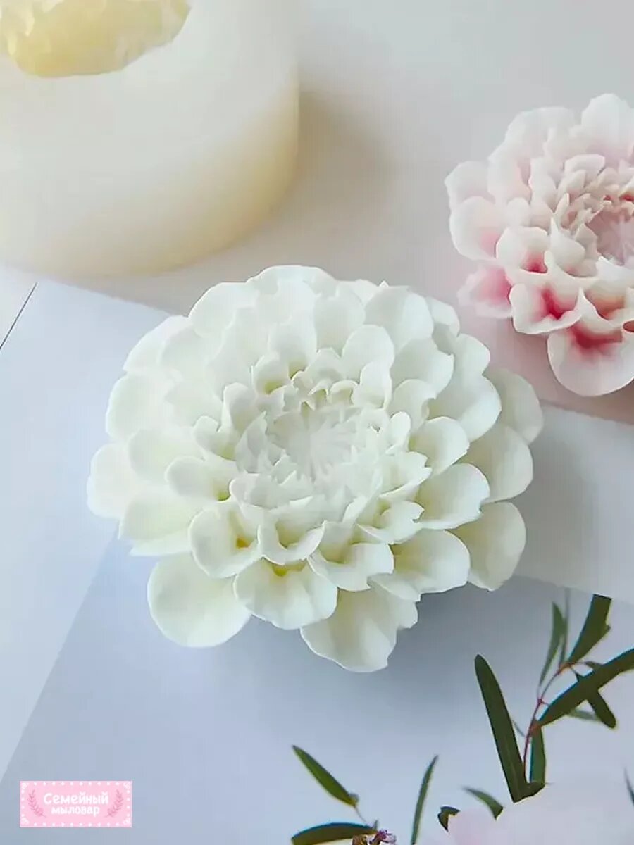 Силиконовая форма / молд Георгин - для шоколада, воска — фото 1