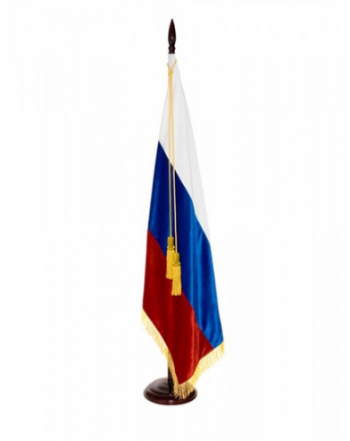 Знамя Российской Федерации двухстороннее 100х150 см  с бахромой и кистями