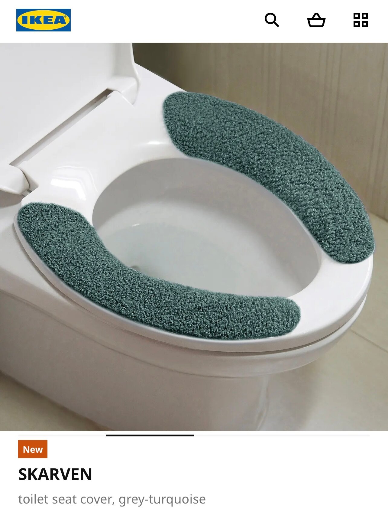 Накладка для унитаза IKEA SKARVEN , серо-бирюзовый