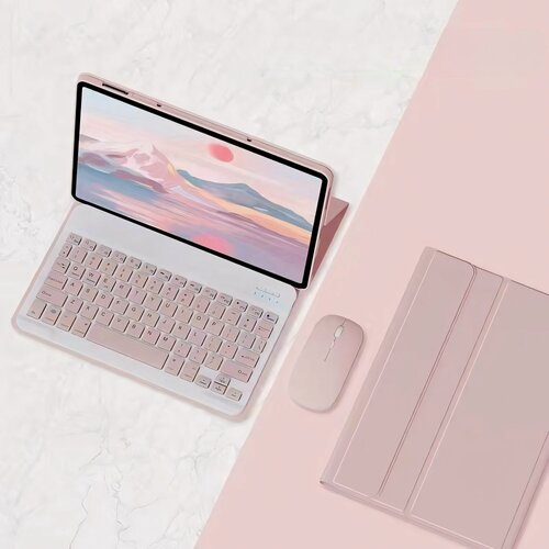 Изображение товара Чехол-книжка с клавиатурой и мышью для iPad Air (2024) 13", розовый