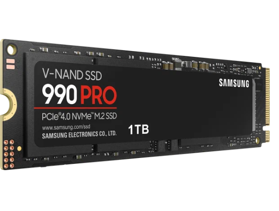 Накопитель SSD Samsung 1TB M.2 990 PRO PCIe Gen 4.0 x4, NVMe (MZ-V9P1T0BW) — фото 1