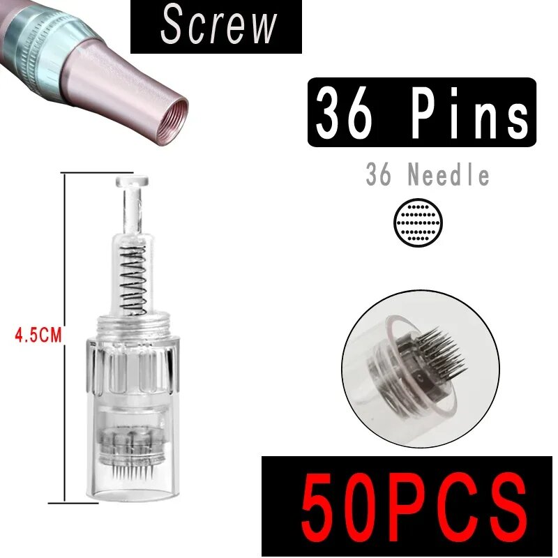 Дермапен иглы Microagulhamento 9/12/24/36/42/Nano Pin 100/50/10 шт, 36pin x50pcs