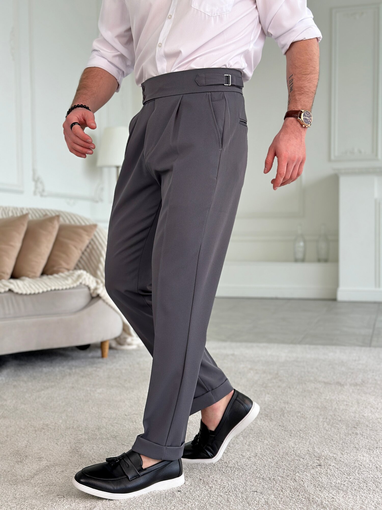 Брюки классические BRANKI, размер 36(XXL), серый — фото 1