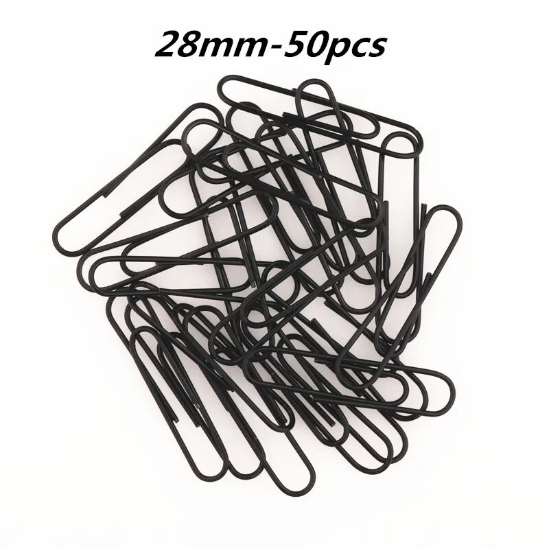 Металлические скрепки You Ping 28/33/50 мм, 50pcs Black -28mm