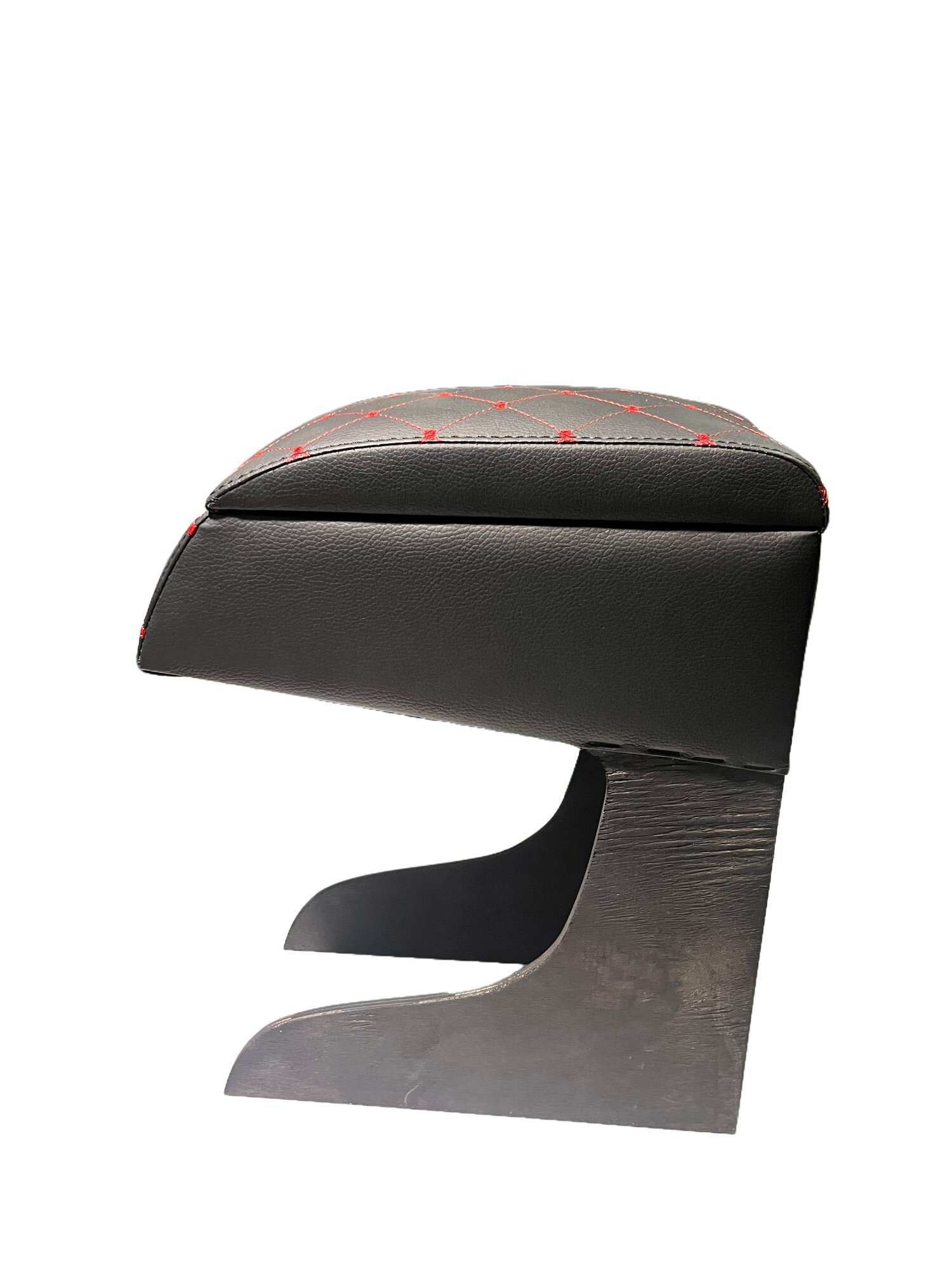 Подлокотник Nissan Almera G11/G15/Ниссан Альмера (2012-2019) Эко-кожа ромб красный/лёгкая установка — фото 1