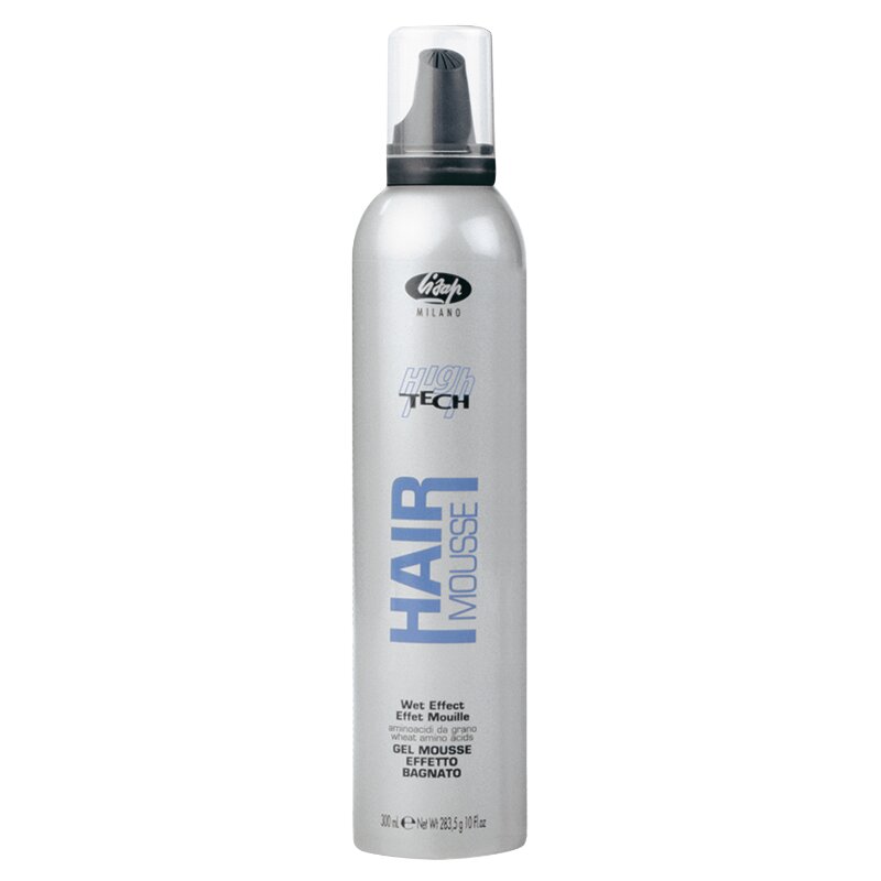 Мусс-гель для укладки для создания эффекта мокрых волос High Tech Hair Gel Mousse Wet Effect Lisap Milano - фото №1