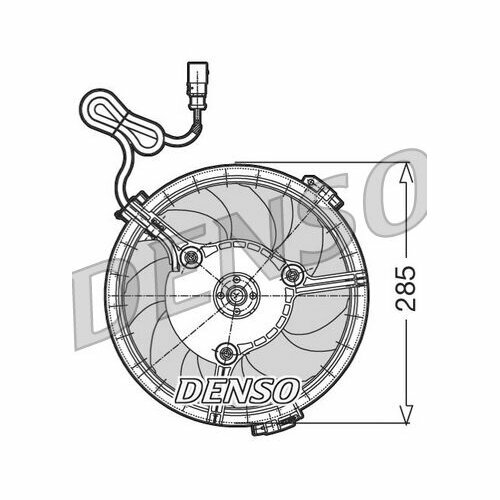 Вентилятор, охлаждение двигателя, DENSO DER02005 (1 шт.)