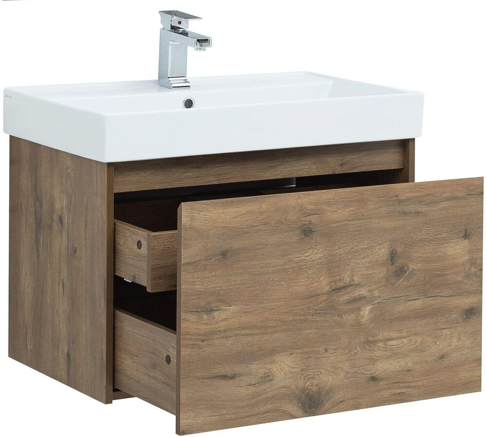 Тумба под раковину Aquanet Nova Lite 75 см 249514 с 1 ящиком, коричневый - фото №20
