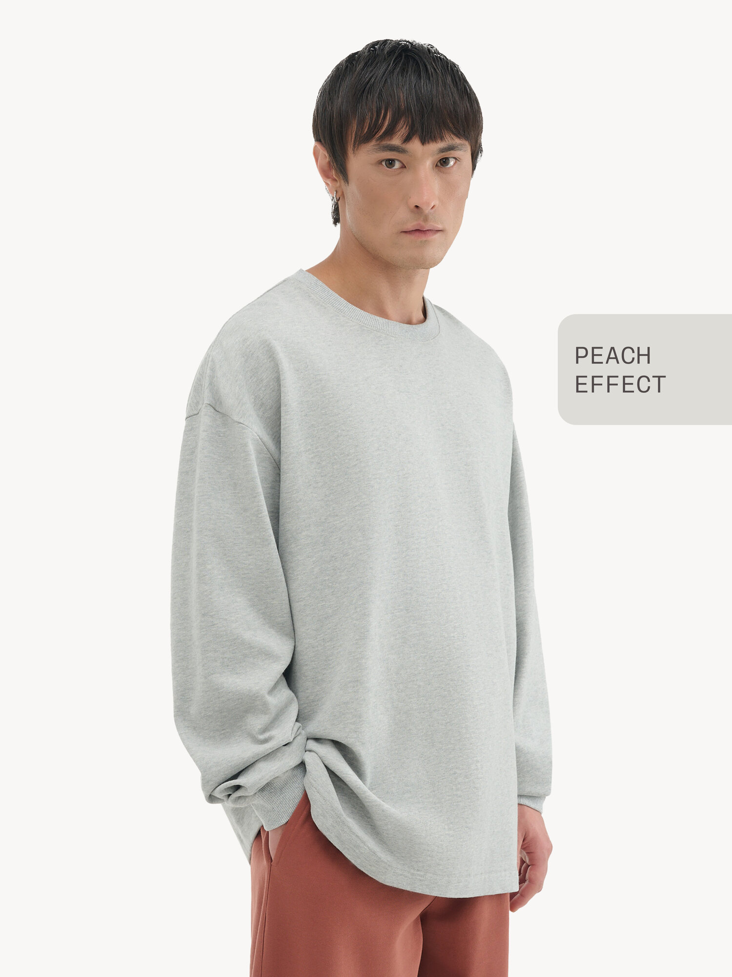 Лонгслив MUTED OVERSIZE PEACH, размер L-XL, , серый