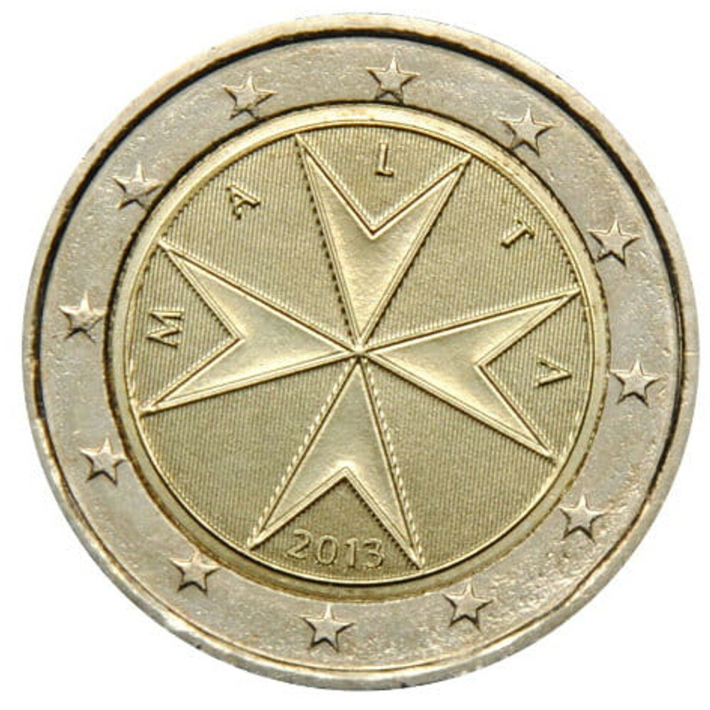 Монета 2 евро 2013 год   Мальтийский крест   Мальта 
