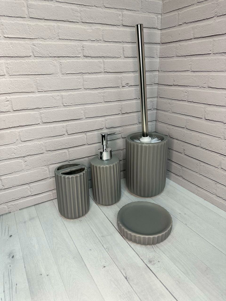 Мыльница Primanova Chris DR-73501 керамика цвет серый