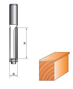 Фреза Globus 1020 D10h12 кромочная прямая с нижним подшипником