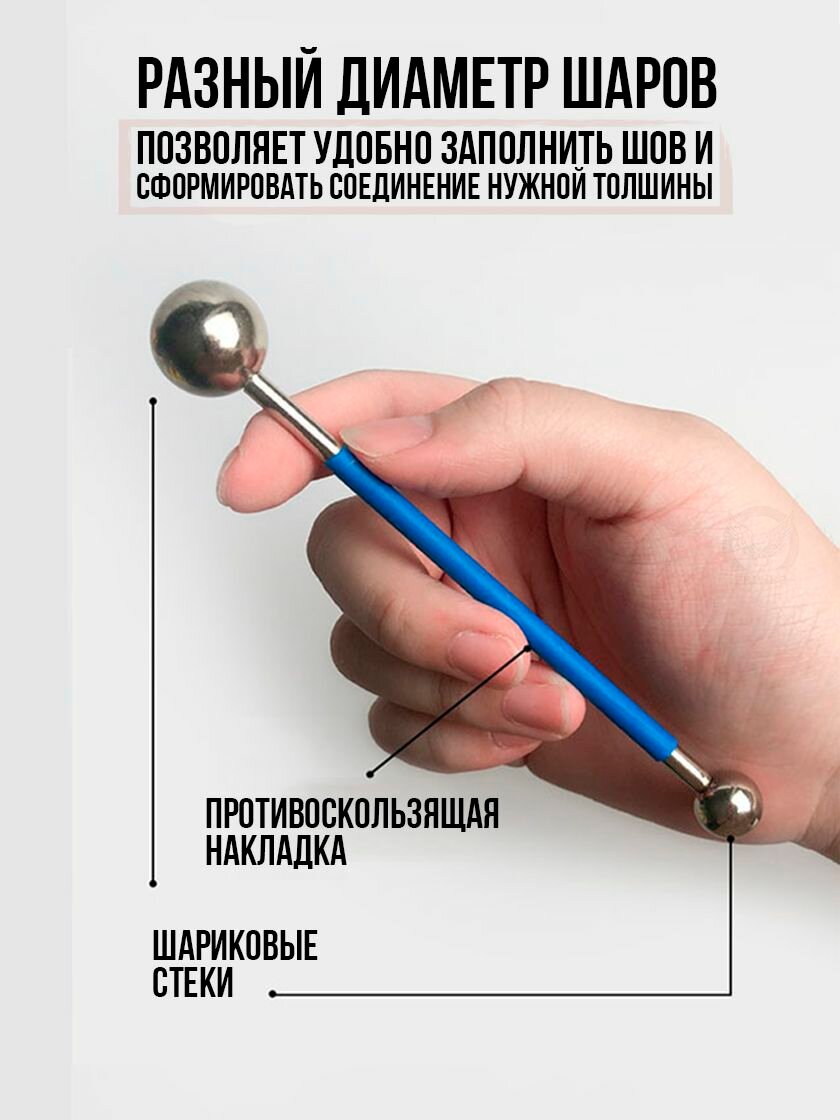 Набор инструментов для затирки швов плитки / Стеки для заполнения межплиточных швов клеем/ Шпатель для затирки герметика — фото 1