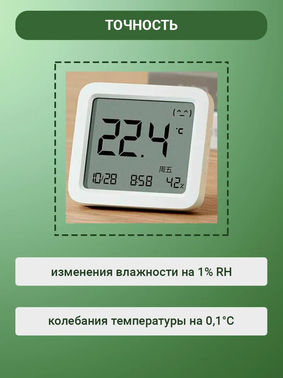 Метеостанция, термометр, гигрометр Xiaomi Thermometer 3. От аккумулятора — фото 1
