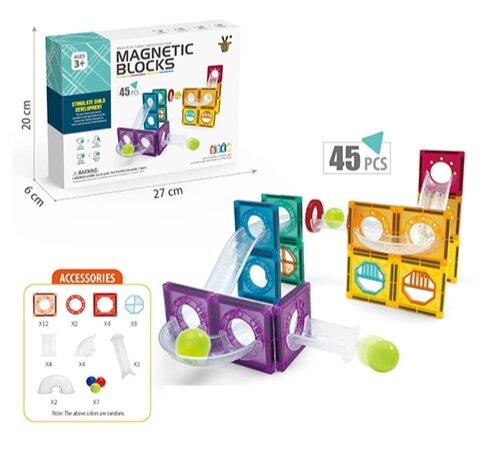 Магнитный конструктор детский, с эффектами, пластиковый, 45 деталей