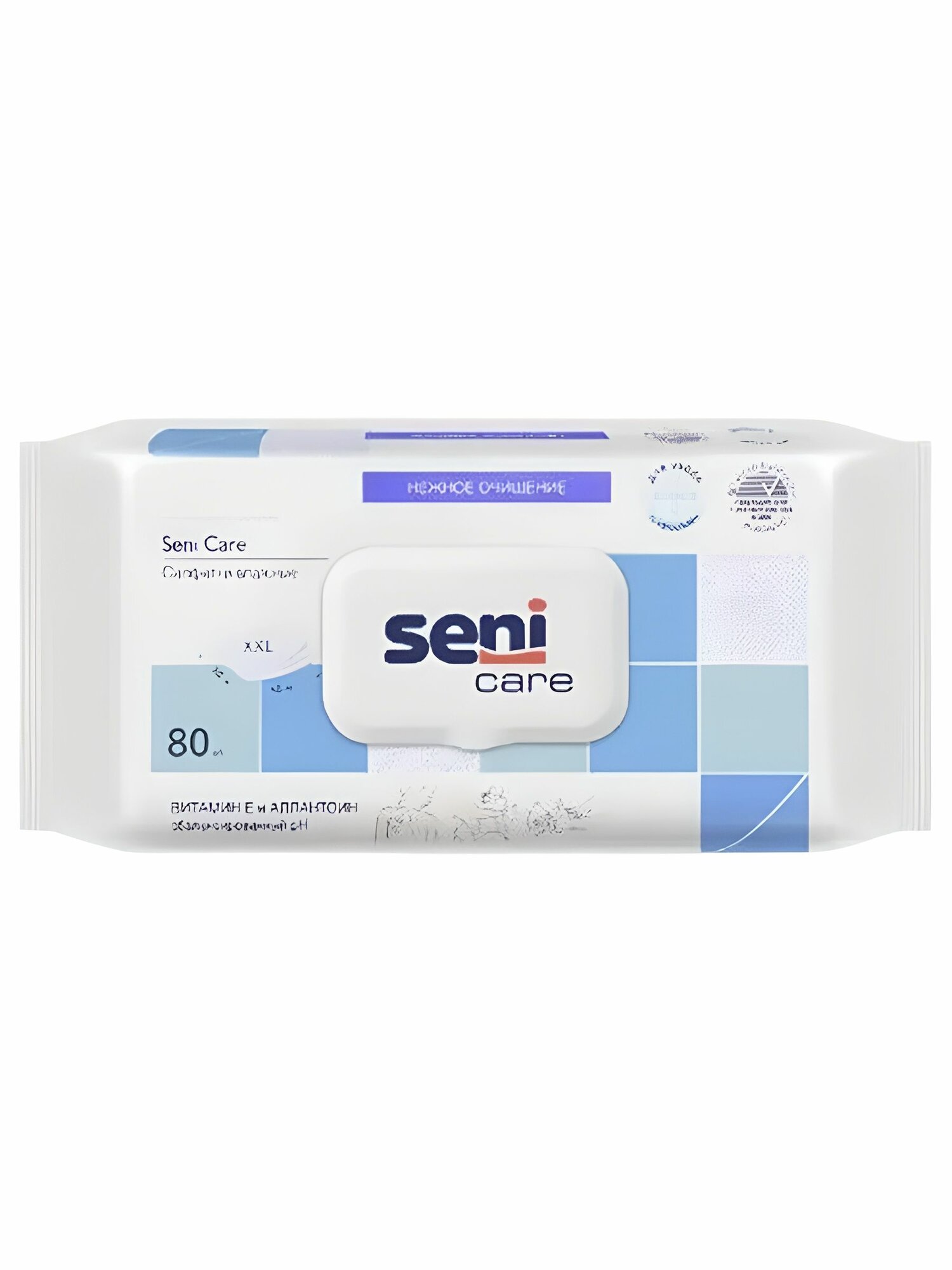 Seni care салфетки влажные с витамином Е и аллантоином 80 шт