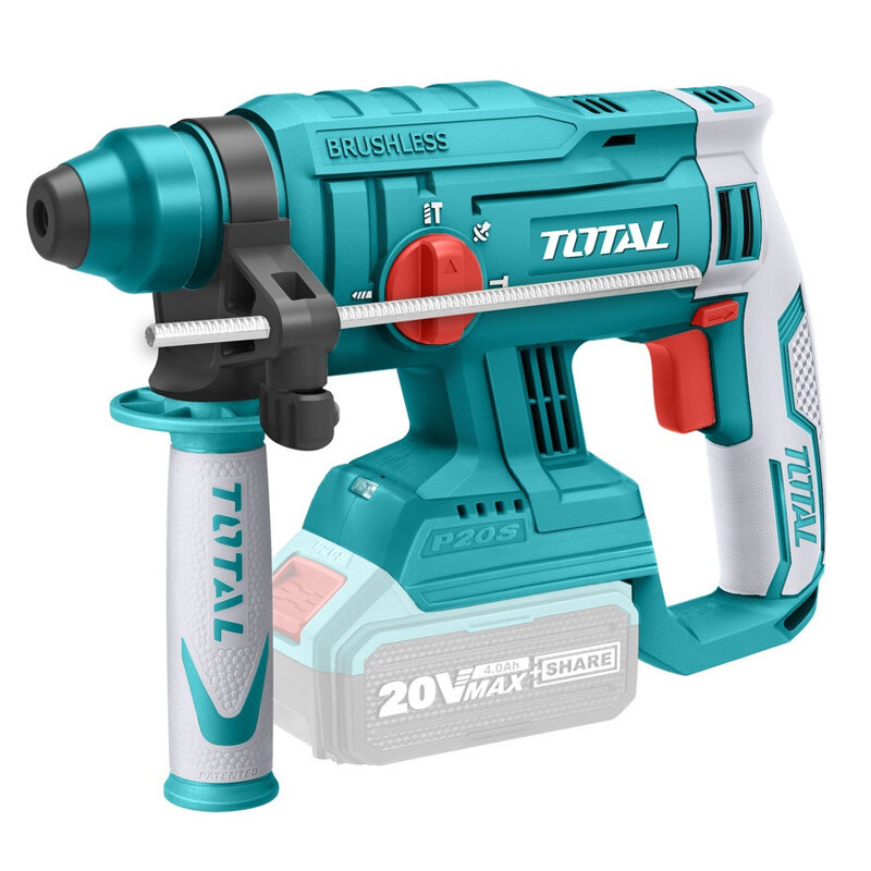 Перфоратор TOTAL, TRHLI2201, Li-Ion, 20В, 4700 уд./мин, 1350 об./мин — фото 1