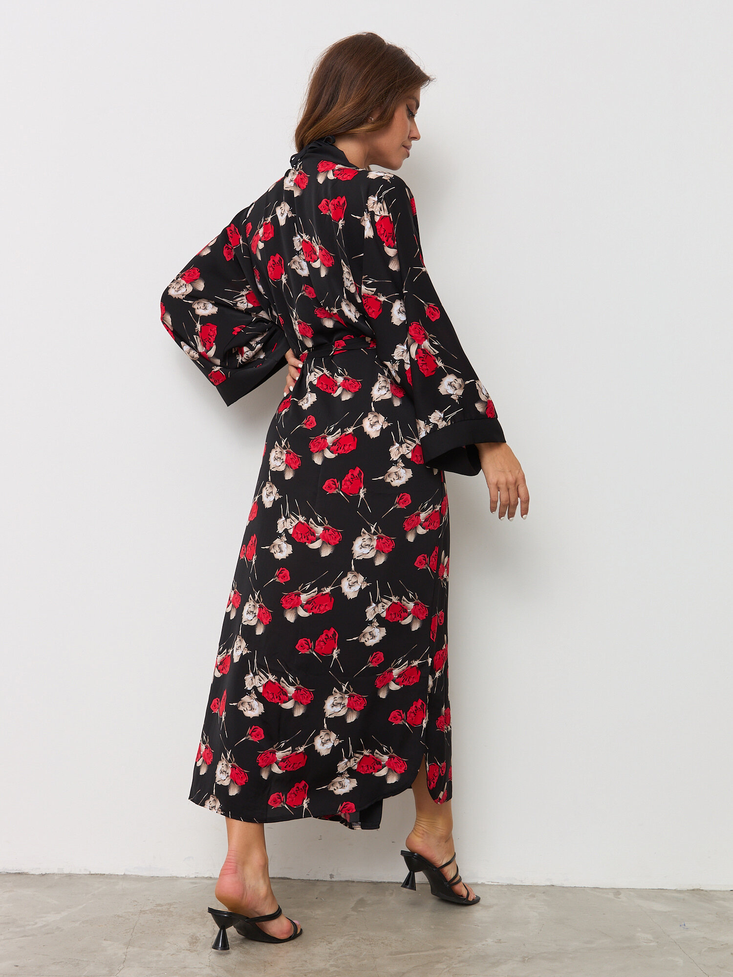 Халат-кимоно  Халаты-Кимоно, размер 50, черный — фото 1