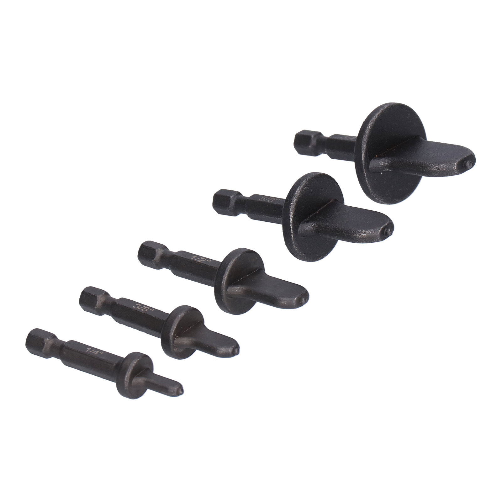 Изображение 5Pcs Tube Expander Set 1/4in Hex Handle High Carbon Steel Pipe Swaging Bits for Air Conditioner
