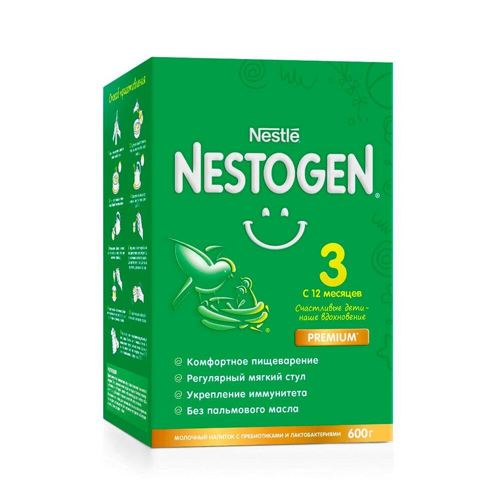 Молочная смесь Nestlé Nestogen 3, для регулярного стула, от 12 мес, 600г