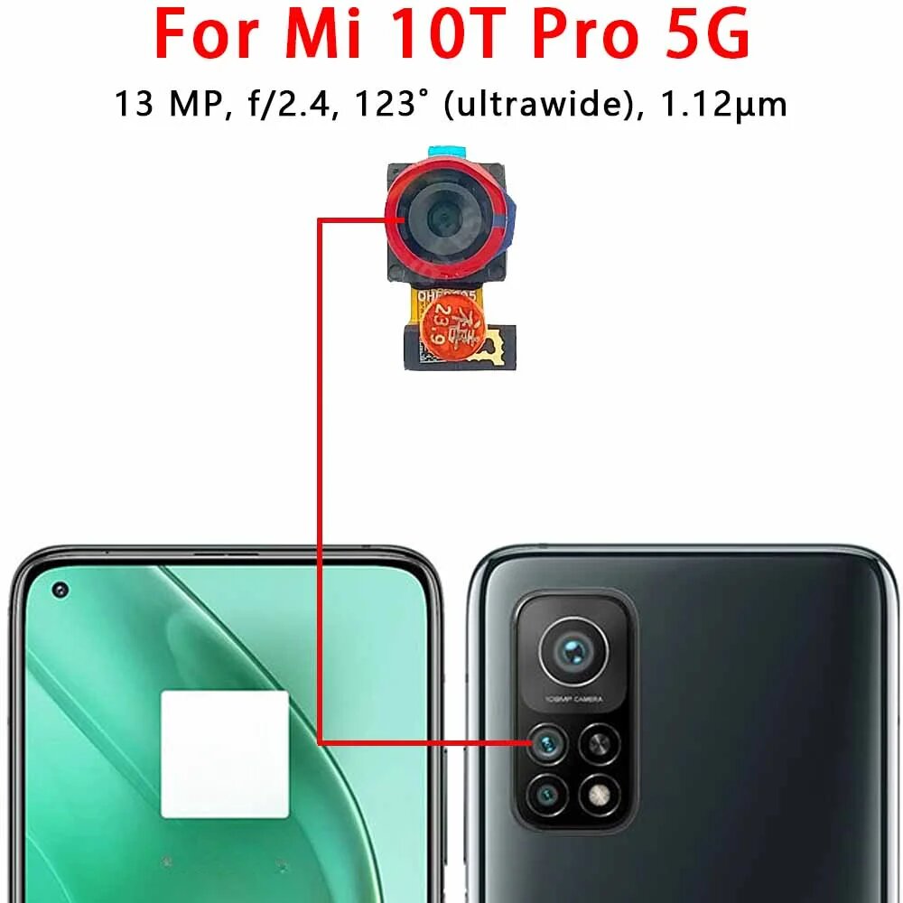 Фотографии Задняя камера для Xiaomi Mi 10 Lite 10T Pro 5g Mi10Lite Mi10T Mi10TPro, модуль камеры, вид сзади, запасные части, Mi 10T Pro Ultrawide