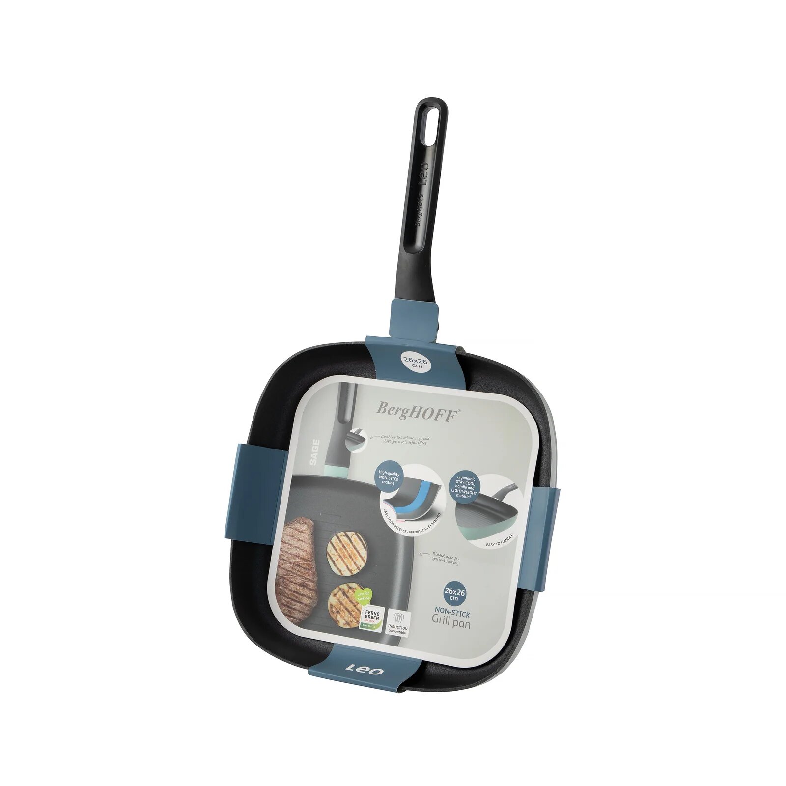Сковорода BergHOFF Leo, 26см, антипригарная, с грилированием — фото 1