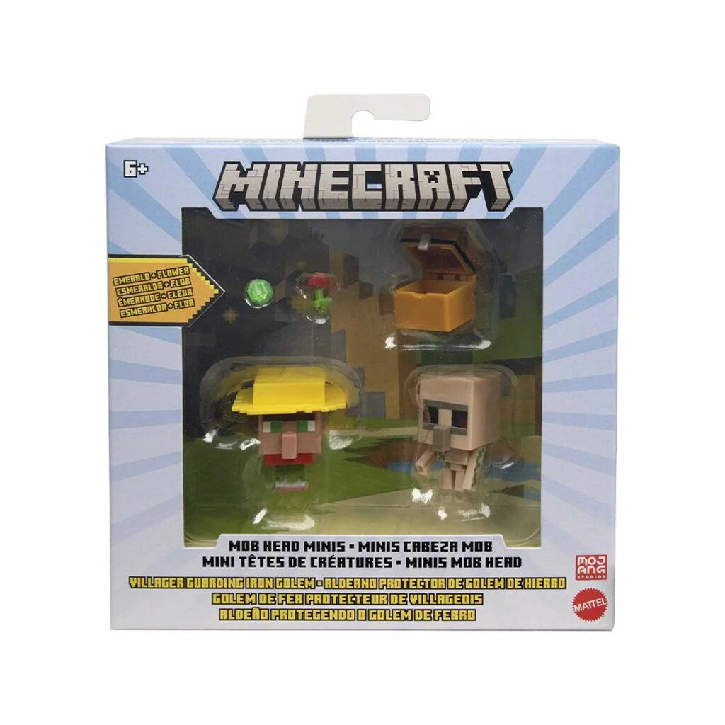 Mattel Minecraft Game Mob Head Minis Villager Guarding / Модель игрового персонажа Майнкрафт, Маттел